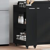  The Living Store Omarica s kolesi črna 60x22x79 cm inženirski les - Omarica, (21498689) | Shoptok.si