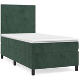 Maison Chic Box spring postelja - Vzmetna postelja z vzmetnico temno zelena 80x200 cm žamet SL6917, (21903673) Cene
