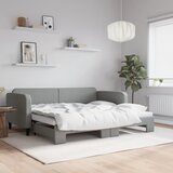 vidaXL Izvlečna dnevna postelja svetlo siva 90x200 cm blago Cene