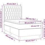  Box spring postelja z vzmetnico LED krem 90x200 cm blago, (20898597) | Shoptok.si