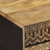 vidaXL Kava miza črna 80x50x40 cm Masivni neobdelan les Mango | Shoptok.si