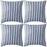  Vrtni jastuci s prugastim uzorkom 4 kom 45 x 45 cm mornarsko plavi | shoptok.hr