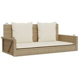  The Living Store Gugalna klop z blazinami bež 119x56x48 cm poli ratan - Gugalna Klop, (21495197) | Shoptok.si