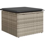  Vrtni tabure s jastukom svijetlosivi 55x55x37 cm od poliratana | shoptok.hr
