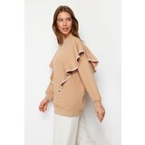 Trendyol Beige Ruffle and Piping Detailed Knitted Tunic cene