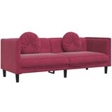 Maison Chic kavč - Sofa - Kanape z blazinami trosed vinsko rdeč žamet, (21726554) | Shoptok.si