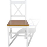 Maison Chic Jedilni stoli - Vzorci stoli 2 kosa beli iz borovine A202, (22032839) | Shoptok.si