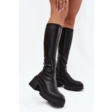 Boto Women's Boots with Thick Heel and Platform Slip-On Black Florinne | shoptok.hr