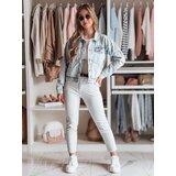 DStreet Spodnie damskie slim fit z paskiem TAIRONIK jasnoszare | shoptok.hr