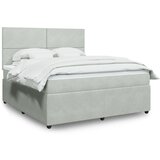 vidaXL Box spring postelja z vzmetnico svetlo siva 180x200 cm žamet | Shoptok.si