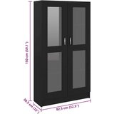 vidaXL Vitrina crna 82,5 x 30,5 x 150 cm od iverice | shoptok.hr
