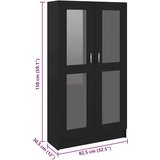 vidaXL Vitrina črna 82,5x30,5x150 cm iverna plošča, (20623068) | Shoptok.si