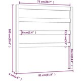 Uzglavlje za krevet bijelo 81 x 4 x 100 cm od masivne borovine | shoptok.hr