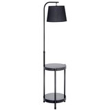 Stojeća lampa sa stolićem 1xE27/60W/230V USB crna | Eponuda.com