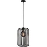 Fischer & Honsel Črna viseča svetilka s kovinskim senčilom ø 25 cm Cage – Cene