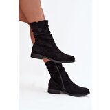 Boto Insulated Women's Booties With Wrinkled Shaft On Flat Heel Krisia | shoptok.hr