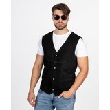 La Force Fashion Kožni prsluk Vest-V - Crna Cene