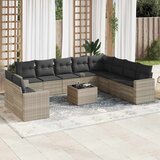  11-dijelni set vrtnih sofa poliratan s jastucima svijetlosivi | shoptok.hr