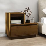 vidaXL Nočna omarica medeno rjava 60x34x51 cm trdna borovina | Shoptok.si