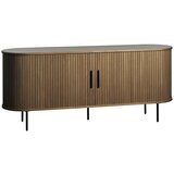 Unique Furniture Rjava komoda v hrastovem dekorju z drsnimi vrati 180x76x45 cm Nola – | Shoptok.si