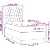  Krevet box spring s madracem LED tamnoplavi 90x200 cm baršun | shoptok.hr