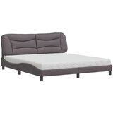  Postelja z vzmetnico siva 180x200 cm umetno usnje | Shoptok.si
