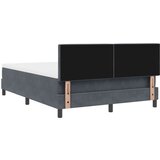 vidaXL Vzmetnica z okvirjem v temno sivi barvi 140x200 cm iz žameta | Shoptok.si