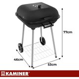 Kaminer vrtni roštilj na oglje s poklopcem – prenosni BBQ roštilj s kolesi in policami | Shoptok.si