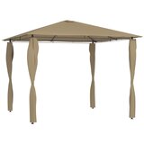 vidaXL Sjenica s navlakama za stupove 3x3x2,6 m smeđe-siva 160 g/m² Cijene