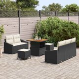 8 komada set sofa za vrt s jastučićima crni poli ratan akacija 2-sjedalo set sofa za vrt s jastučićima crni poli ratan 3 komad | shoptok.hr