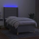  Box spring postelja z vzmetnico LED svetlo siva 90x190 cm blago, (20789397) | Shoptok.si