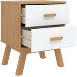  Noćni ormarić OLDEN bijelo-smeđi od masivne borovine | Eponuda.com