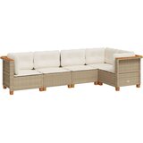 vidaXL 5-dijelni vrtni set sofa s jastucima bež od poliratana | shoptok.hr