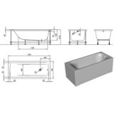 Kolpa San pravokotna kopalna kad za vgradnjo evelin 170 x 70 cm (3838987593348) | Shoptok.si