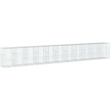 vidaXL Gabionska košara s pokrovom 1100x100x150 cm pocinkano železo | Shoptok.si