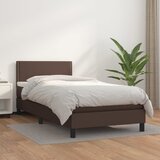  S oprugama i madracem smeđi 90 x 200 cm od umjetne kože | shoptok.hr