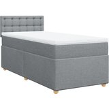 vidaXL Box spring postelja z vzmetnico svetlo siv 100x200 cm blago, (21291695) | Shoptok.si