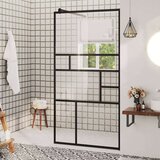 Pregrada za tuširanje s prozirnim staklom ESG 80 x 195 cm crna | shoptok.hr