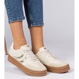 Gemre Beige women's sneakers with gold detail Melly | shoptok.hr