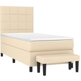  s oprugama i madracem krem 100 x 200 cm od tkanine | shoptok.hr