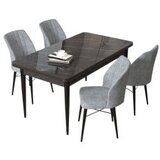 Hanah home set trpezarijski sto i 4 stolice arp black marble grey | ePonuda.com