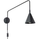 Nice Lamps Crna zidna lampa s utikačem Zylo – u