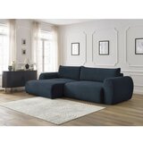Bobochic Paris temno modra raztegljiva kotna sedežna garnitura iz rebrastega žameta (levi kot) lucien | Shoptok.si