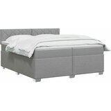  Boxspring krevet s madracem Svjetlosiva 200 x 200 cm Tkanina | shoptok.hr