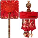  Balineški Parasol Crvena 210-220 cm Pamuk solidno drvo | shoptok.hr