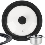 Ruhhy univerzalni stakleni poklopac 3-u-1 sa silikonskim rubom 24/26/28 cm | shoptok.hr