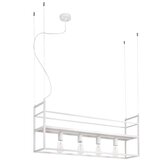  ONLI - Visilica na sajli sa policom JEFFER 4xE27/22W/230V bela | Eponuda.com