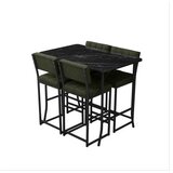 Hanah home Set Barski sto i 4 stolice Retro Green Black | Eponuda.com