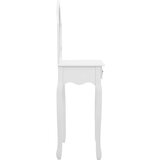  Toaletni stolić sa stolcem bijeli 65x36x128 cm paulovnija i MDF | shoptok.hr