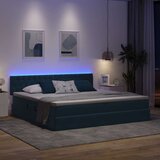  LED krevet za pohranu s madracem Tamno plava 200 x 200 cm | shoptok.hr
